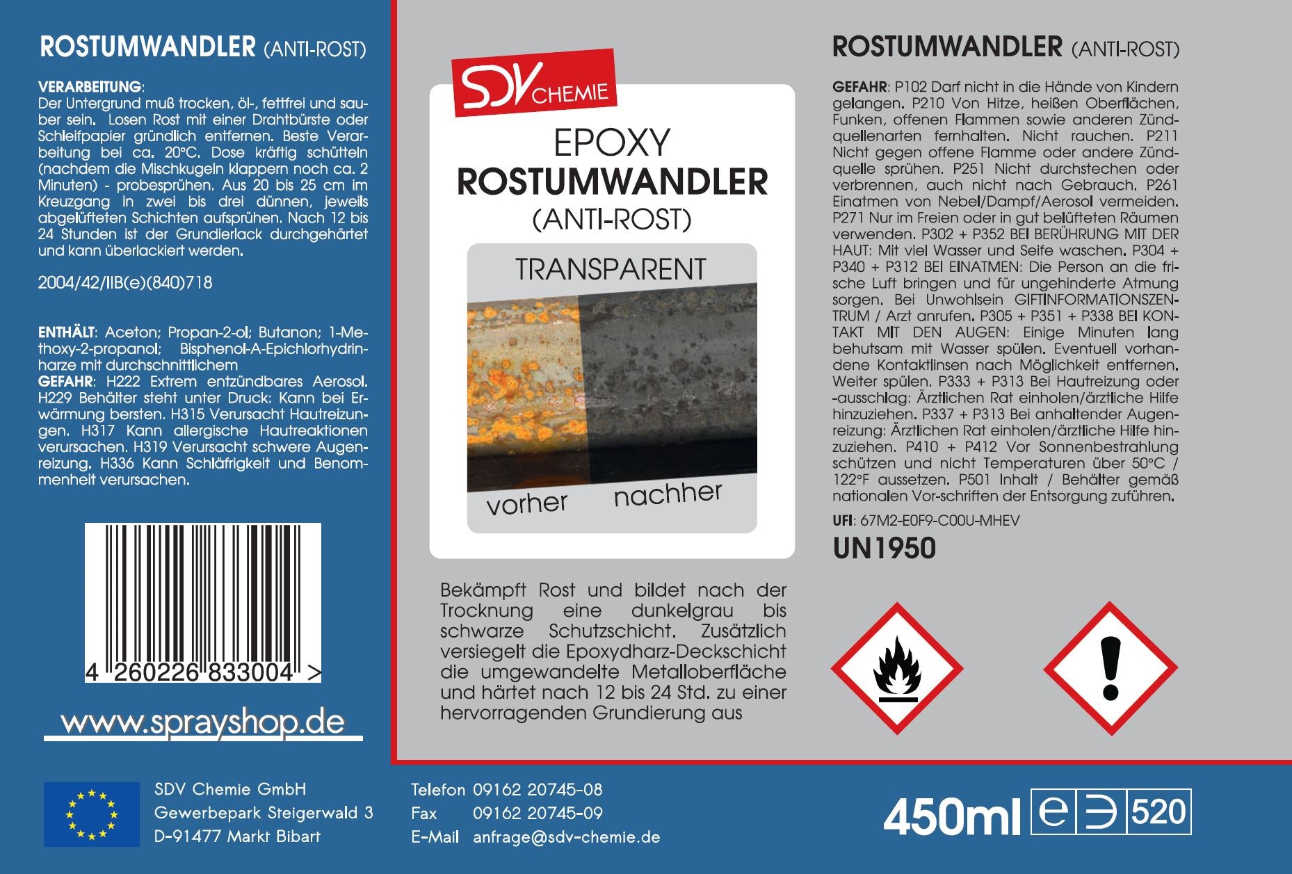 EPOXY Rostumwandler 450ml Ettikett