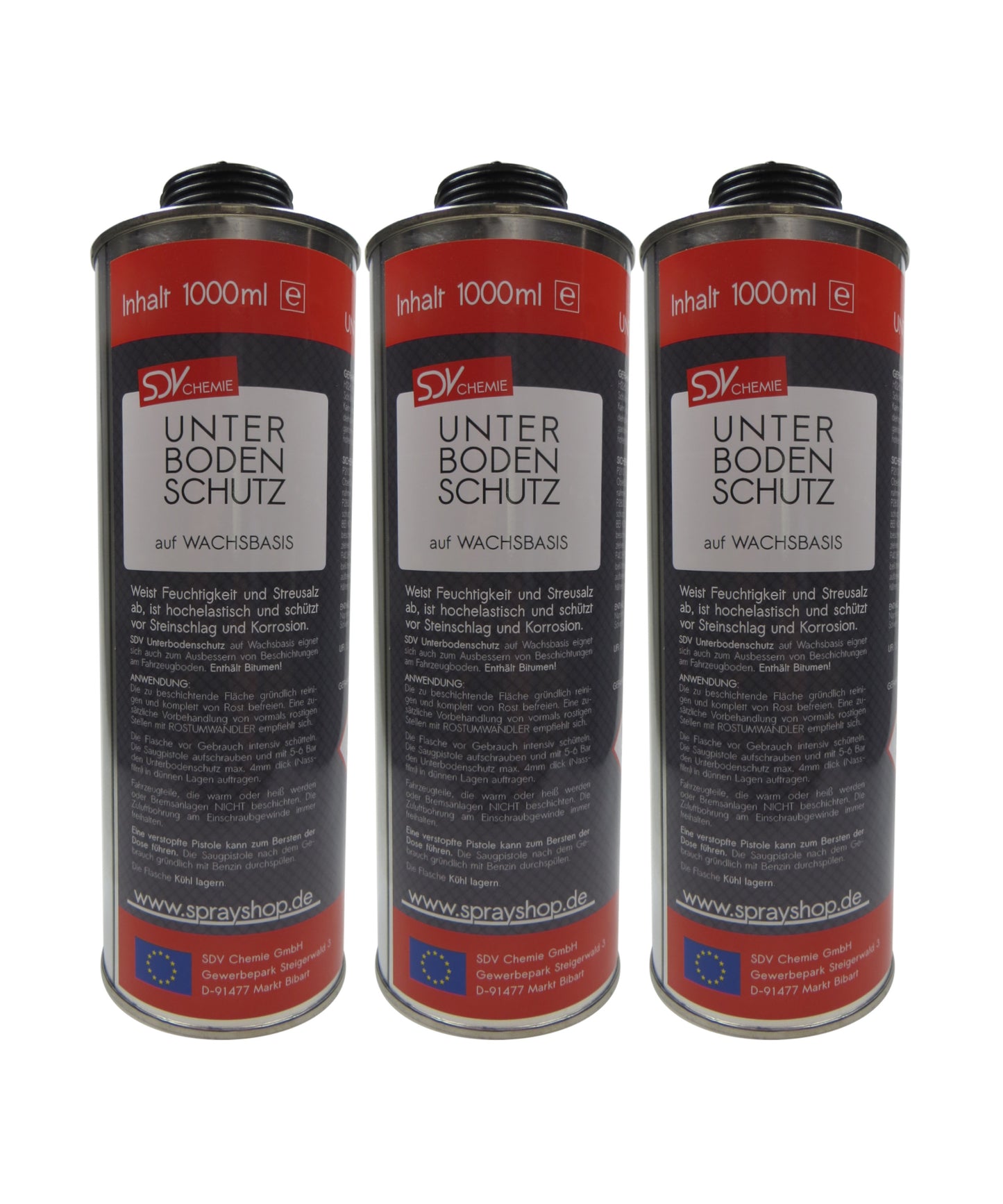 Unterbodenschutz Wachs schwarz 3x 1L Unterbodenwachs UBS