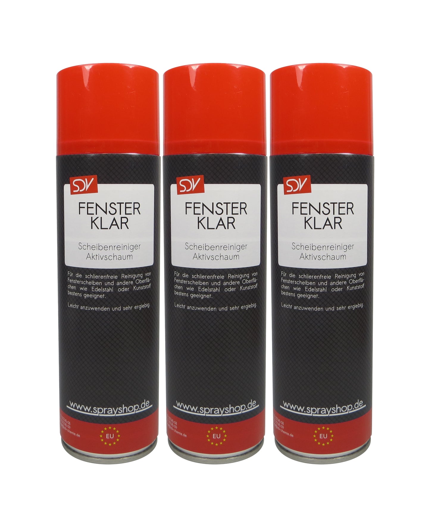 Fenster Klar Scheibenreiniger 3x 500ml Scheibenschaum Glasreiniger