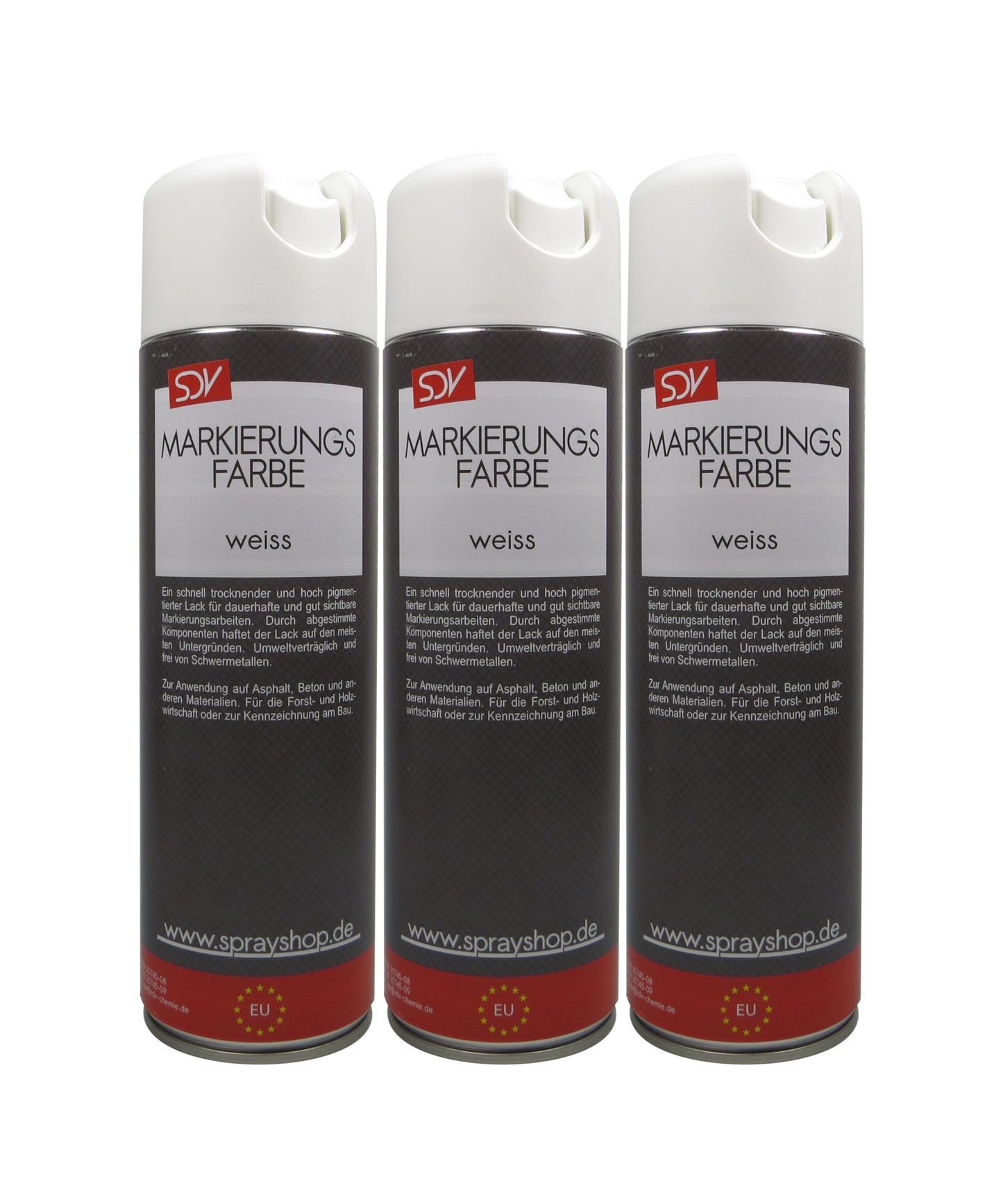 Markierungsfarbe weiss 3x 500ml Markierspray Markierungsspray weiß