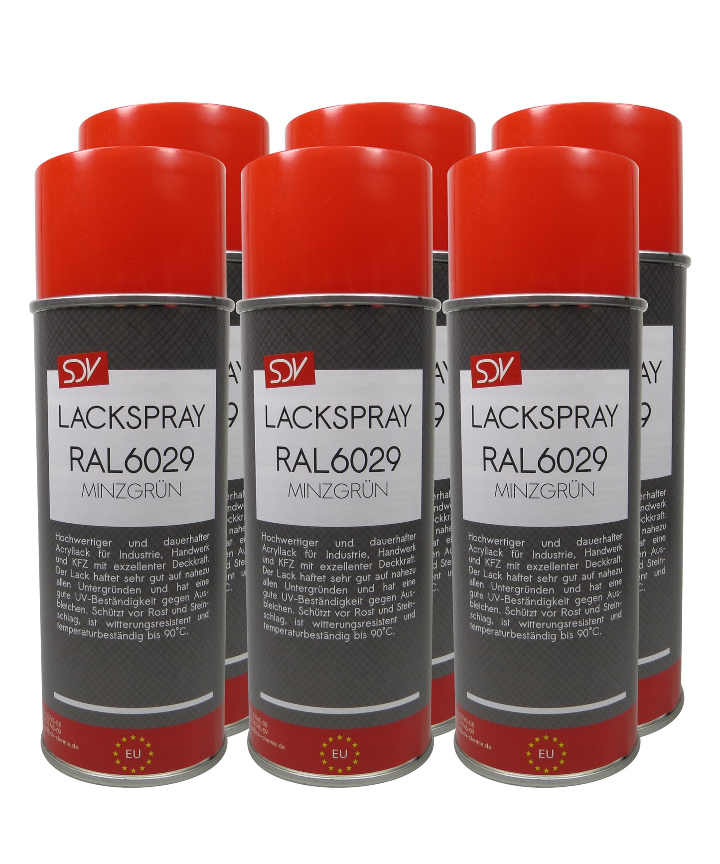 Lackspray RAL 6029 MINZGRÜN glänzend 6x 400ml Acryllack