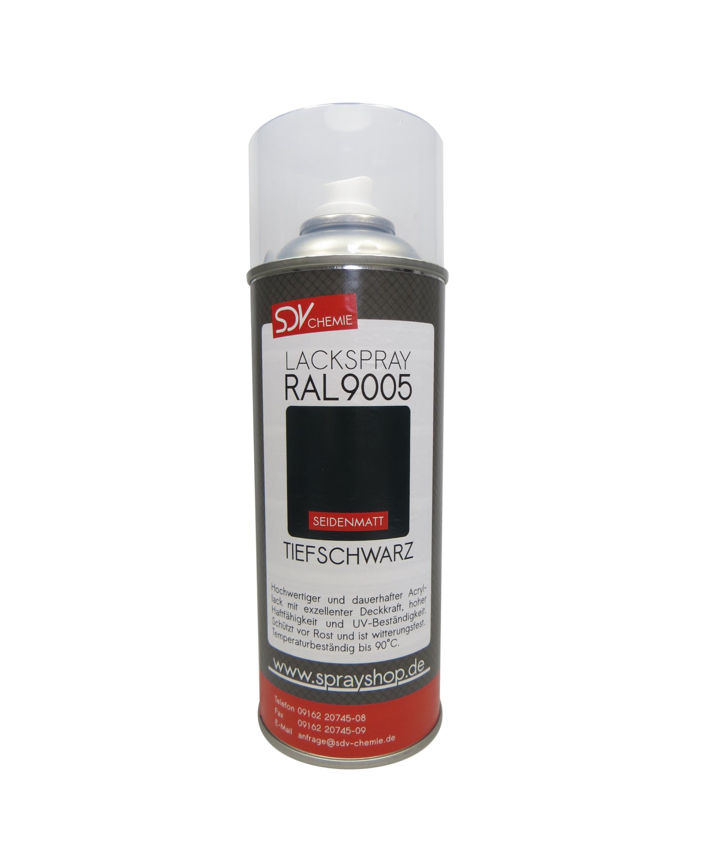 Lackspray RAL 9005 tiefschwarz seidenmatt 1x 400ml TIEFSCHWARZ