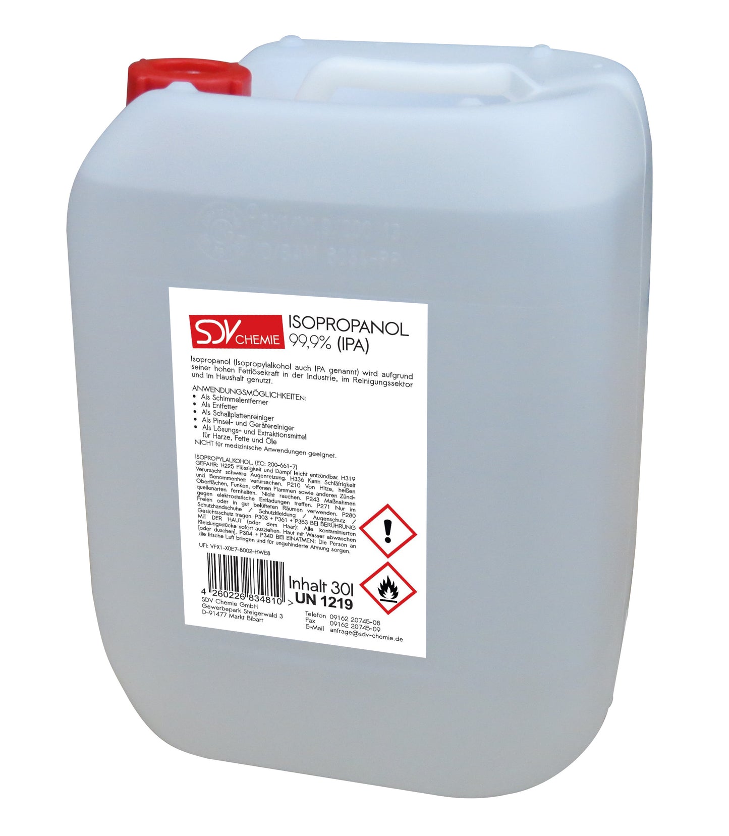 Isopropanol 1x 30 Liter Kanister mit DIN 61 Gewinde