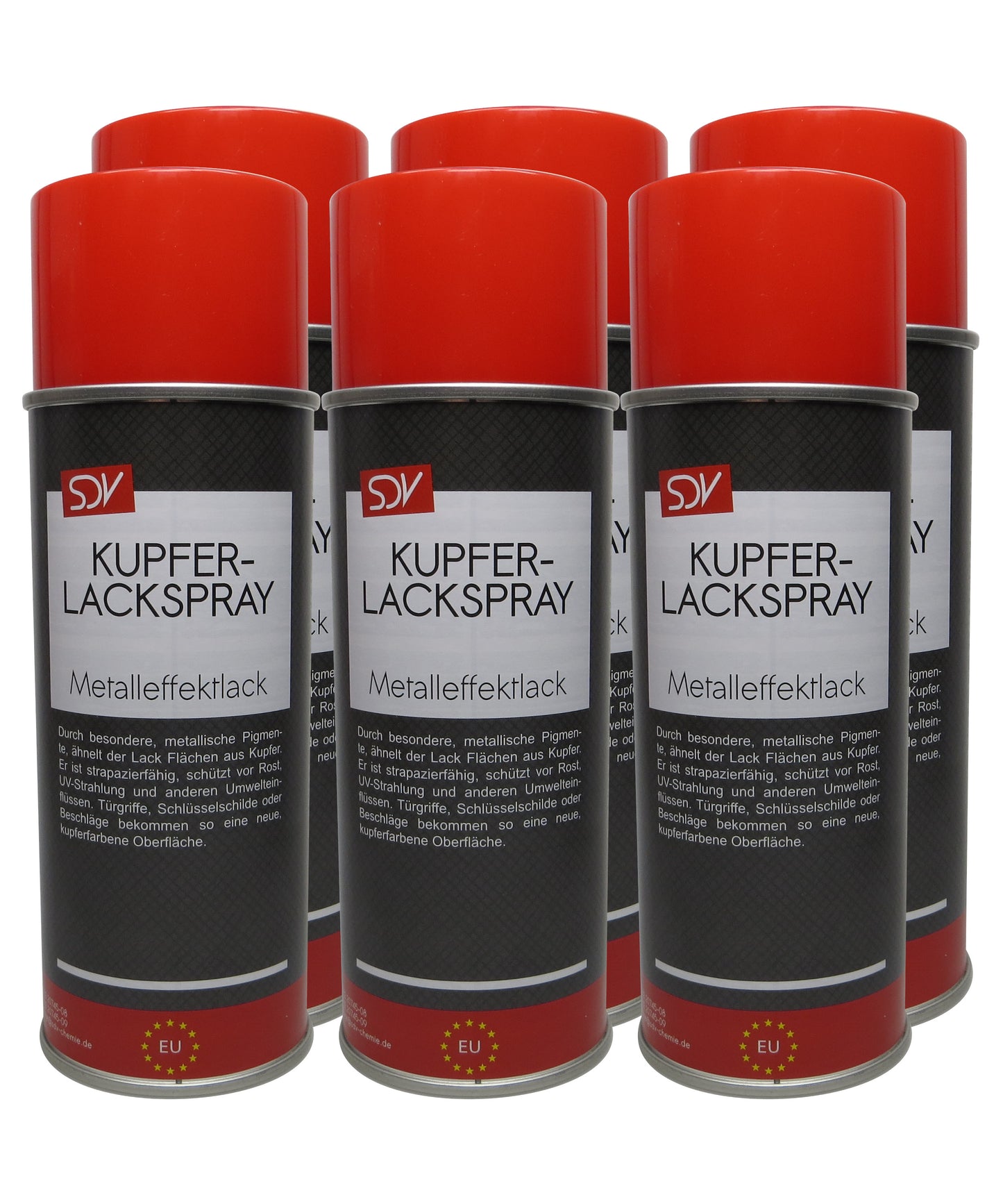 Kupfer Effektlackspray 6x 400ml Kupferlack Metall Kupferspray