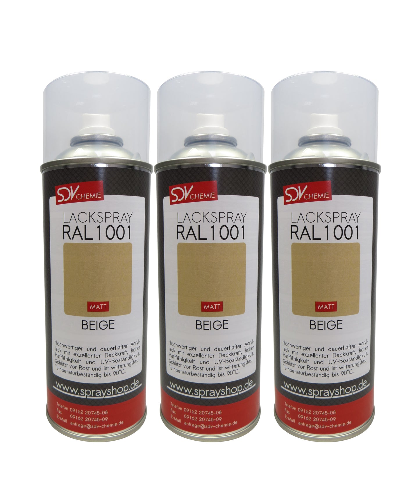 Lackspray RAL 1001 BEIGE matt 3x 400ml Acryllack
