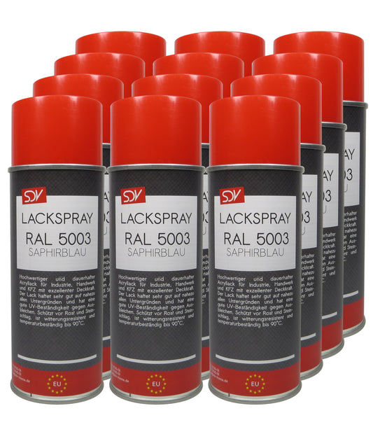 Lackspray RAL 5003 SAPHIRBLAU glänzend 12x 400ml Acryllack