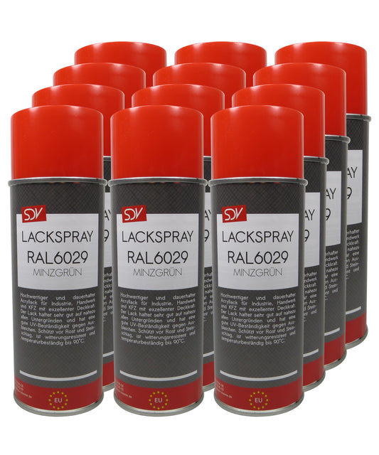 Lackspray RAL 6029 MINZGRÜN glänzend 12x 400ml Acryllack