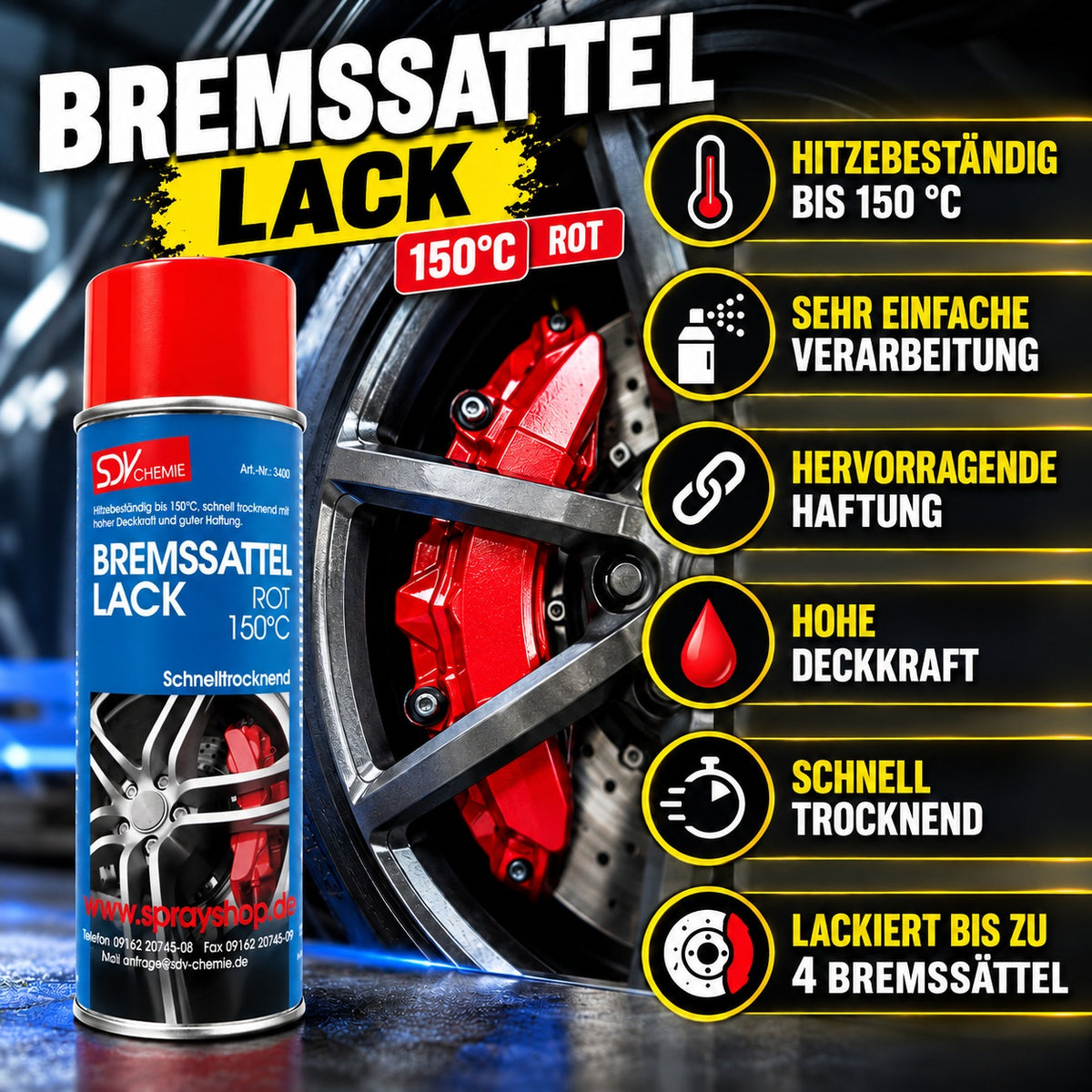 Bremssattellack rot Produktvorteile