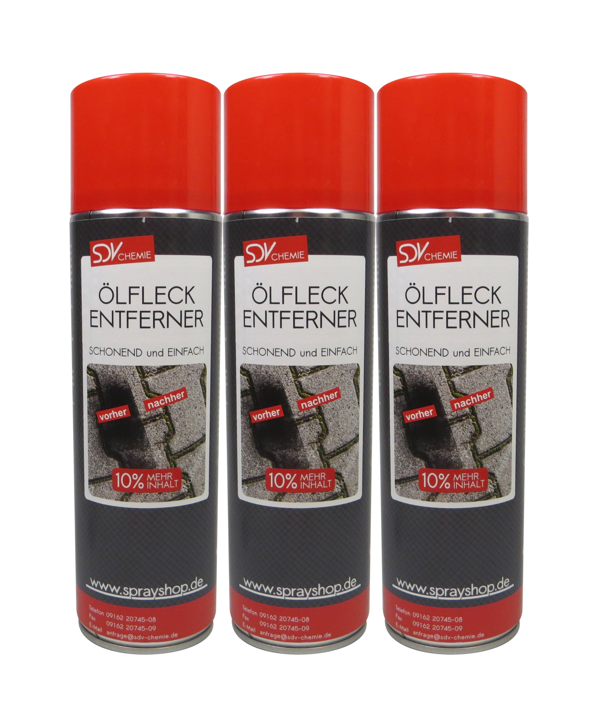Ölfleckentferner Spray 3x 500ml +10% 550ml Öl Fett Ölfleck Reiniger