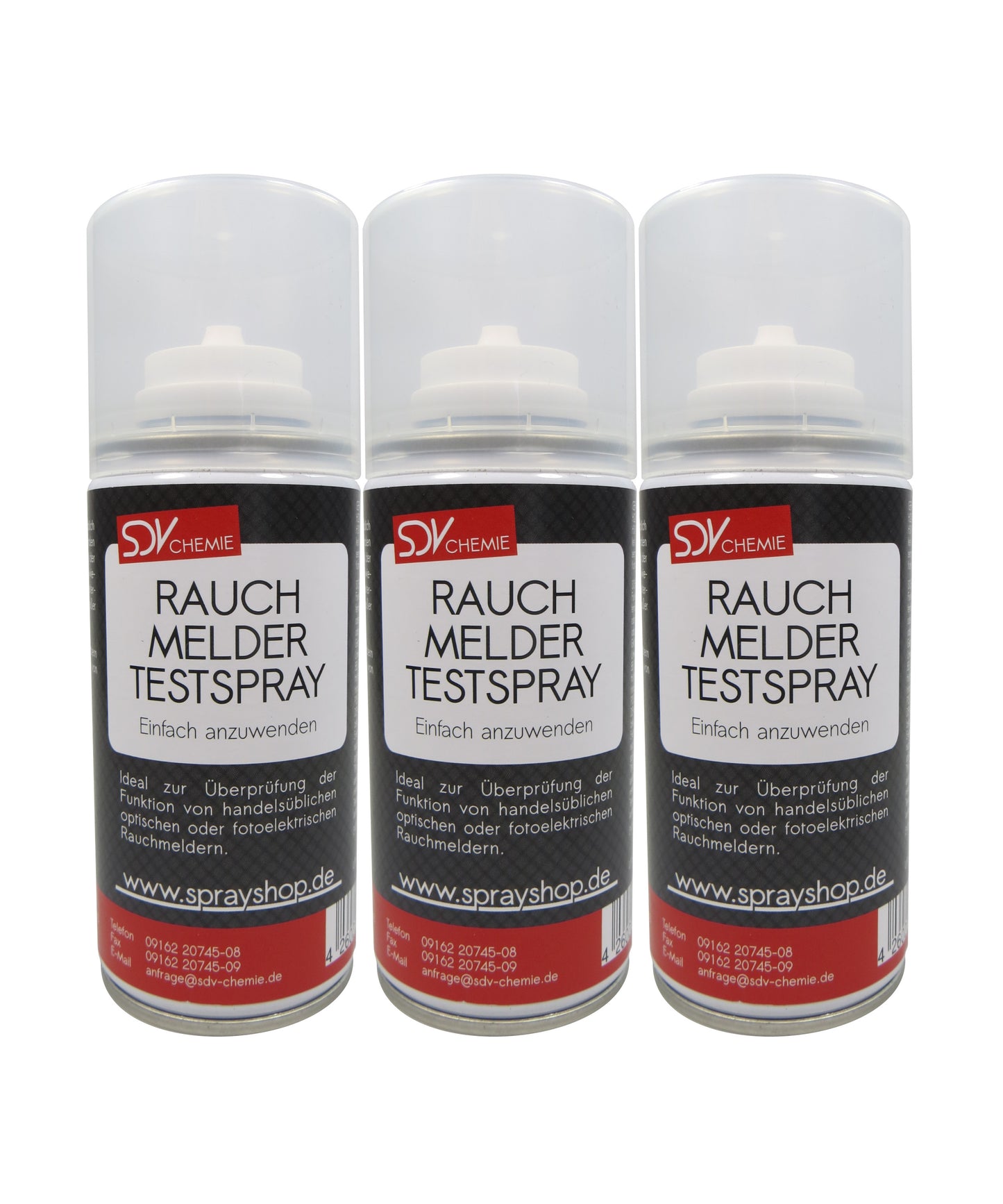 Rauchmelder Testspray 3x 150ml optische fotoelektrische Brandmelder