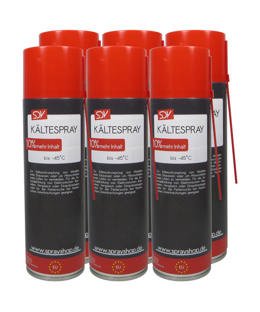 Kältespray 6x 550ml Kühlspray Vereisungsspray Eisspray bis -45°C