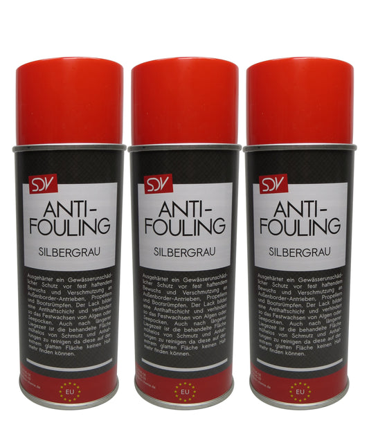 Antifouling silbergrau 3x 400ml für Propeller Aussenborder