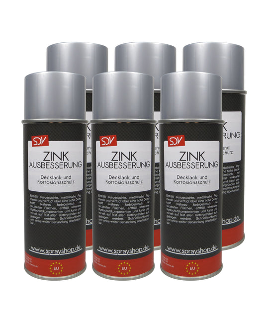 Zinkausbesserung Spray 6x 400ml Farbton Feuerverzinkung Zinkspray