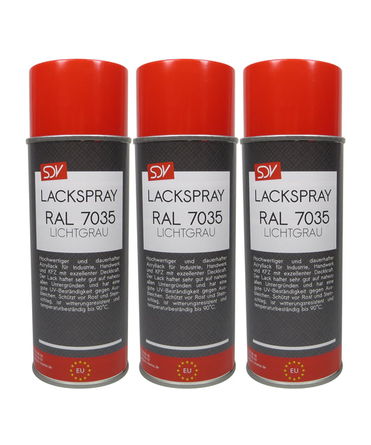 Lackspray RAL 7035 LICHTGRAU glänzend 3x 400ml Acryllack