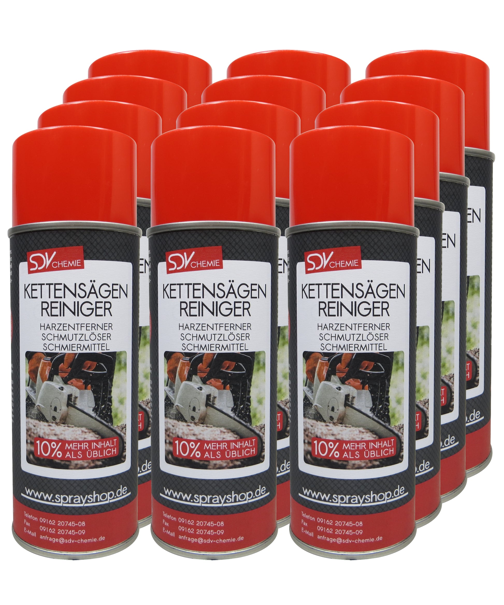 Kettensägenreiniger 12x 440ml Motorsäge Heckenschere Harzentferner