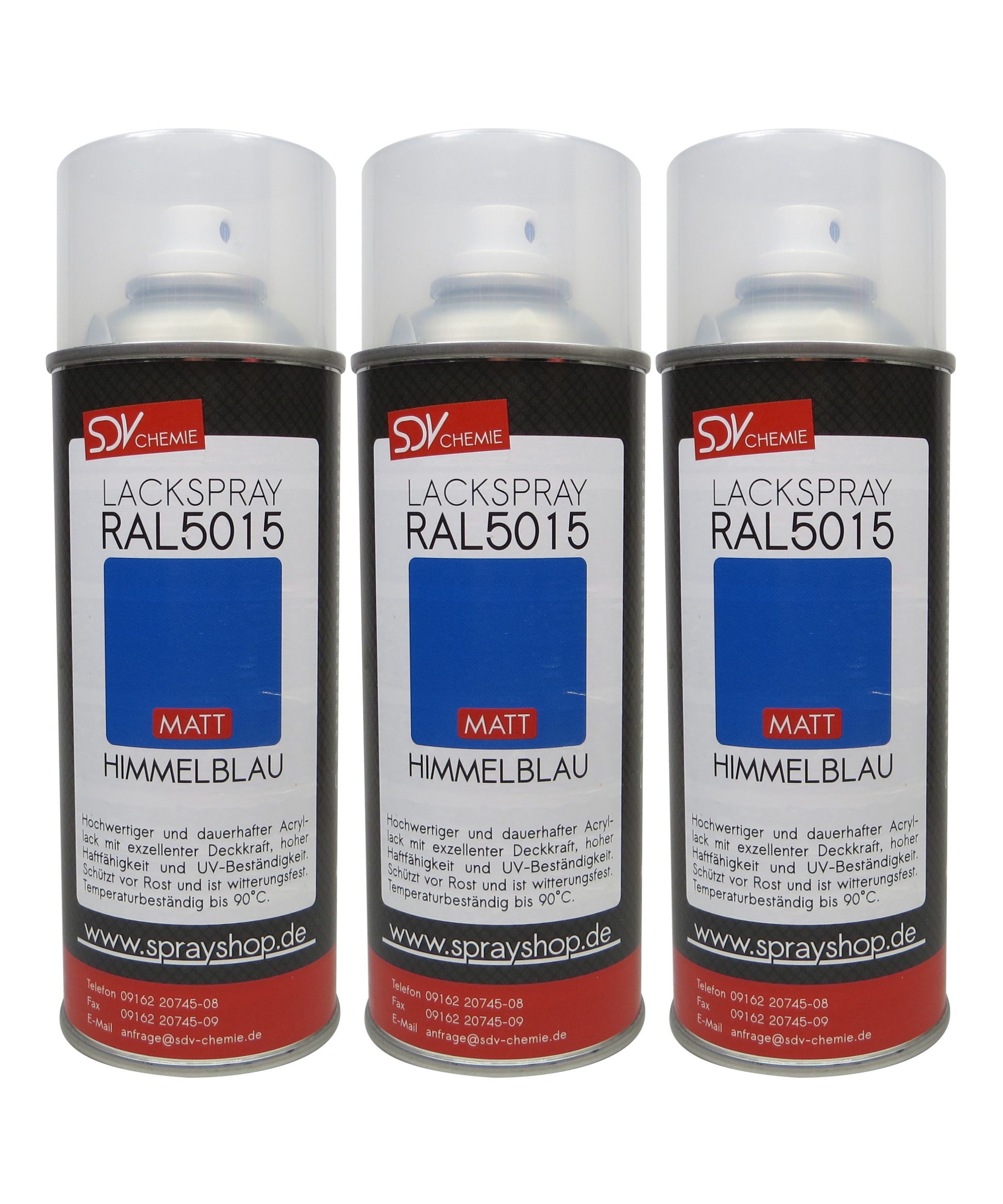 Lackspray RAL 5015 HIMMEBLAU matt 3x 400ml Acryllack
