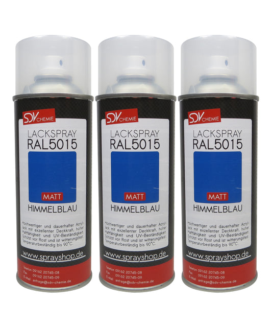 Lackspray RAL 5015 HIMMEBLAU matt 3x 400ml Acryllack