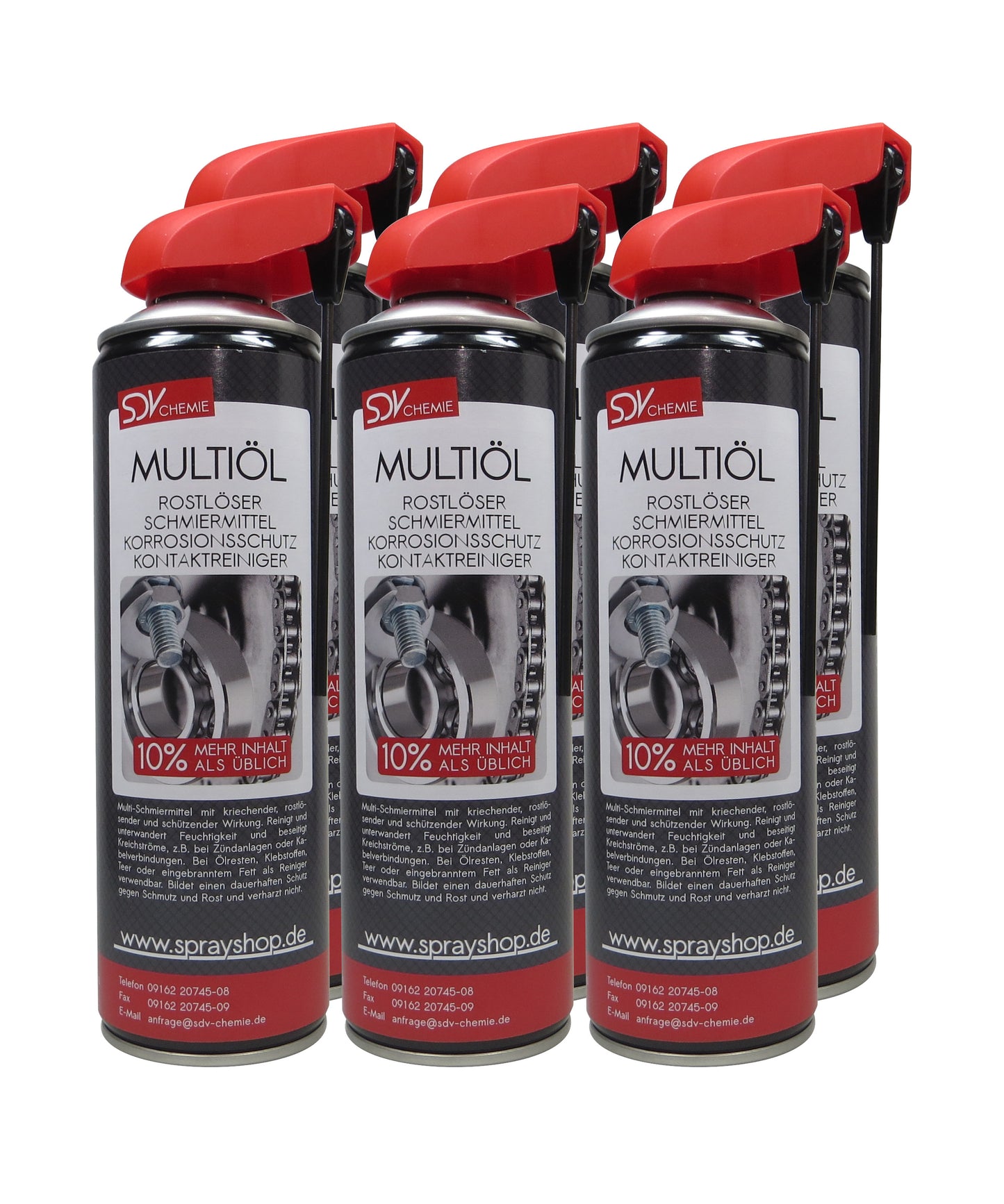 Multiöl Spray 6x 550ml Multifunktionsspray Vielzweckspray Schmieröl