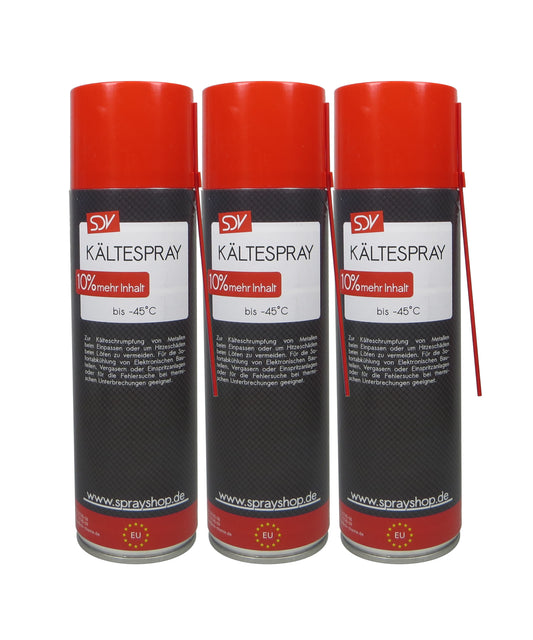 Kältespray 3x 550ml Kühlspray Vereisungsspray Eisspray bis -45°C