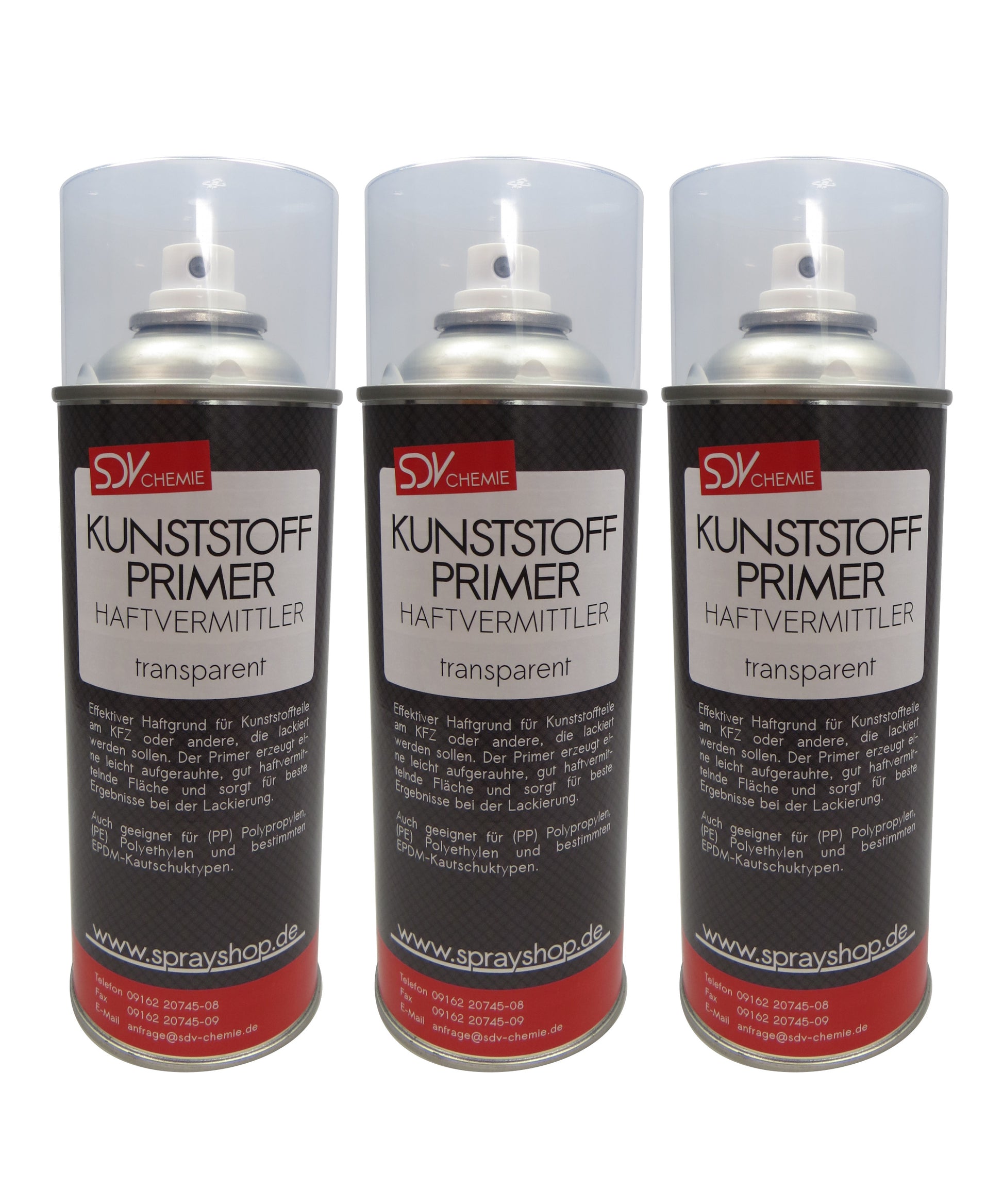 Kunststoffprimer transparent 3x 400ml Kunststoff Haftgrund
