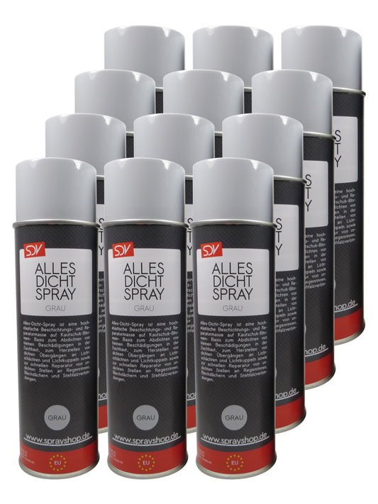 Allesdichtspray grau 12x 500ml Sprühdichtung Dichtungsspray