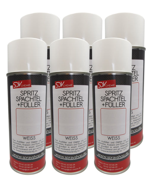 Spritzspachtel & Füller Weiss 6x 400ml für Autolack Lackierer