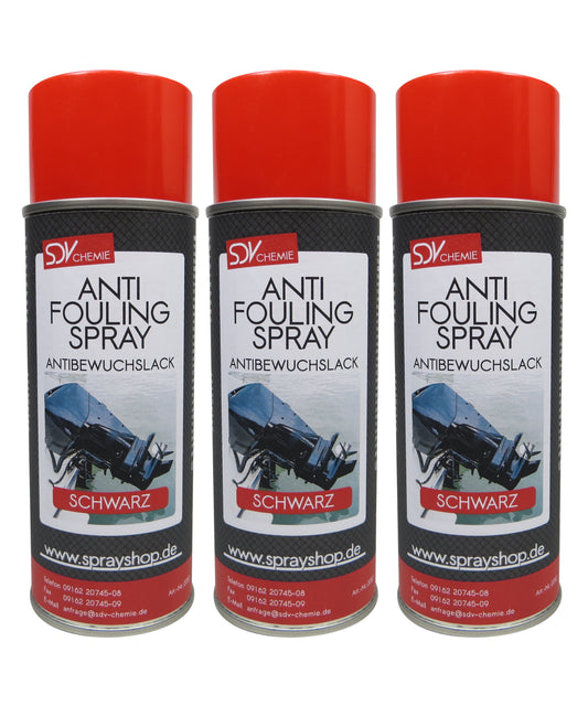 Antifouling schwarz 3x 400ml für Propeller Aussenborder