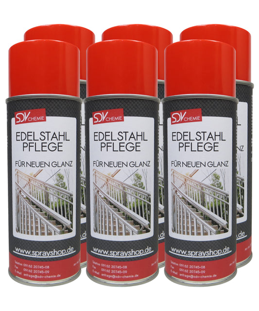 Edelstahlpflege Spray 6x 400ml V2A Edelstahl Pflege Reiniger