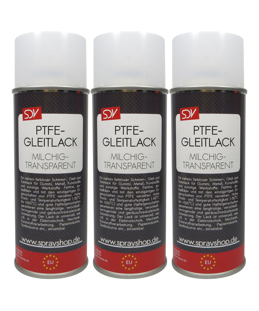 PTFE Gleitlack Spray 3x 400ml Trockenschmierstoff Teflonspray