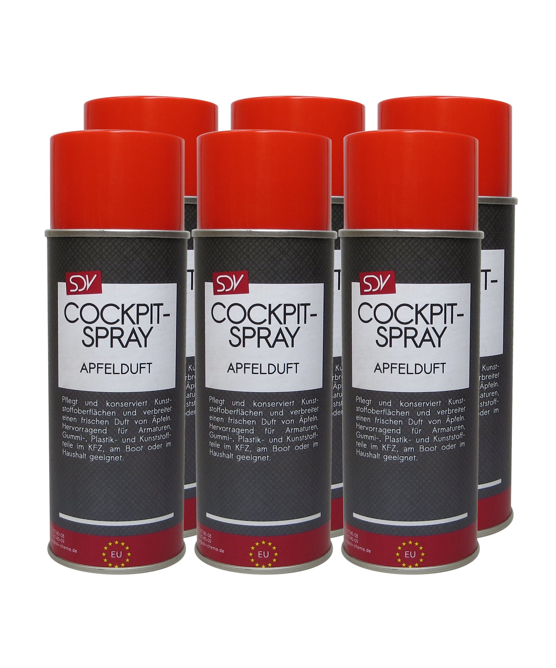 Cockpitspray Apfelduft 6x 400ml Cockpit Pflege Reiniger