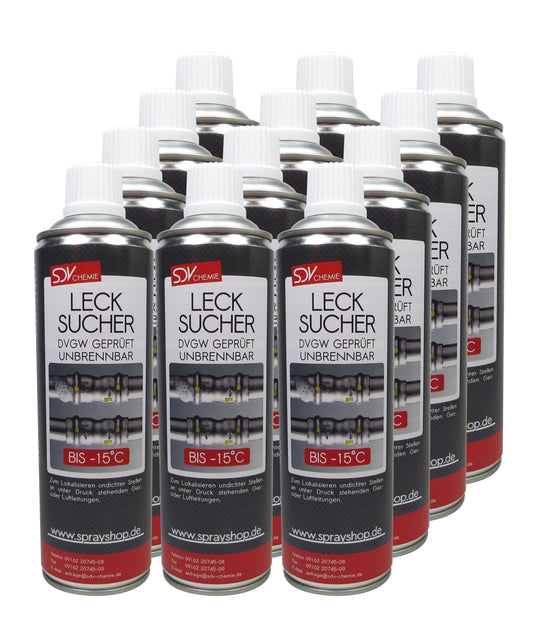 Lecksuchspray 12x 400ml bis -15°C DVGW geprüft Leckfinder Lecksucher