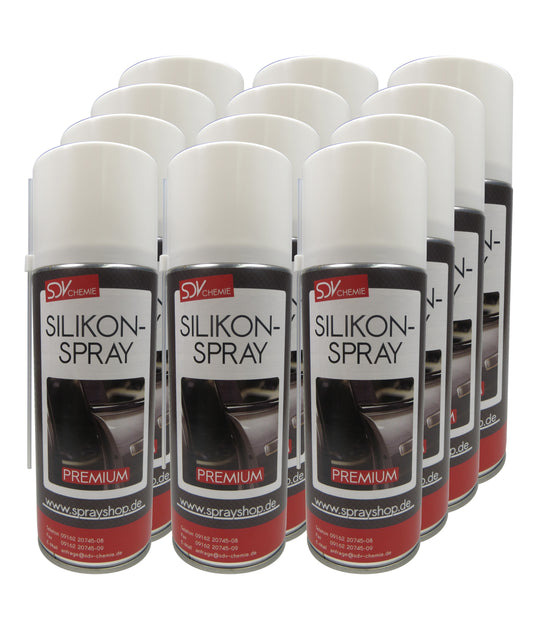 Silikonspray 12x 400ml Siliconspray Kunststoff- und Gummipflege