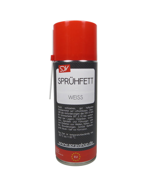 Sprühfett weiss 1x 400ml mit PTFE Schmierfett Fettspray Allzweckfett