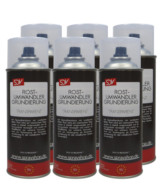 Rostumwandler 6x 400ml Anti Rostspray Rostsanierer und Grundierung