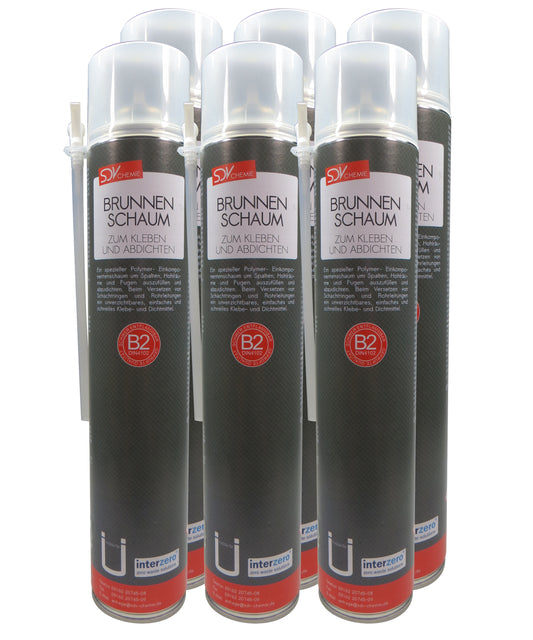 Brunnenschaum B2 6x 750ml Montageschaum Schachtschaum