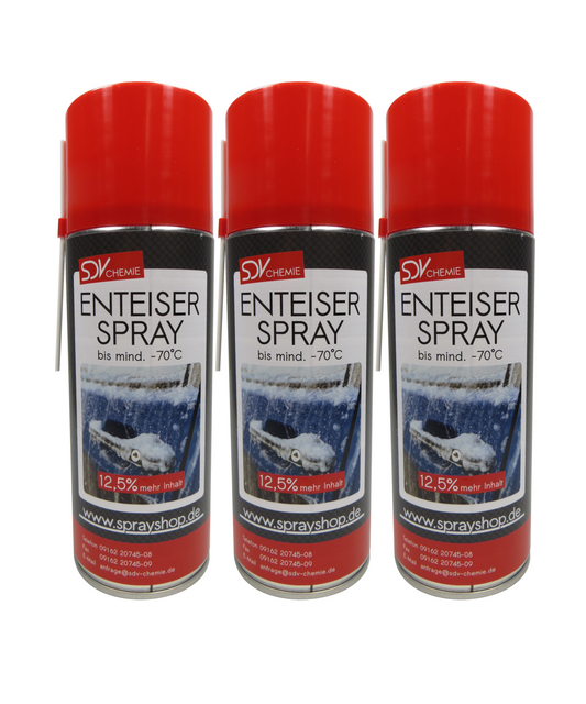 Enteiserspray 3x 450ml Scheibenenteiser Eisfrei Entfrosterspray