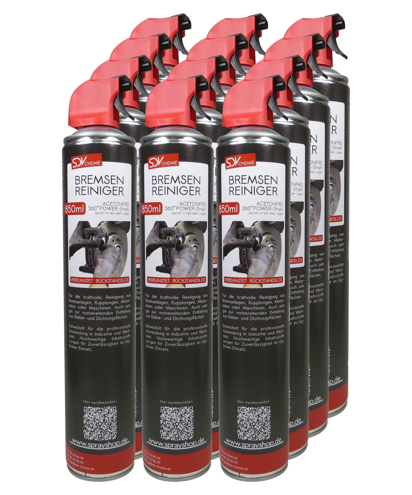 Bremsenreiniger Spray Trigger 12x 850ml POWER Brake Cleaner 360° Ventil