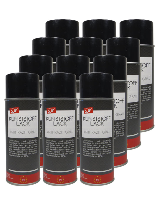 Kunststofflack anthrazit grau matt 12x 400ml Lackspray