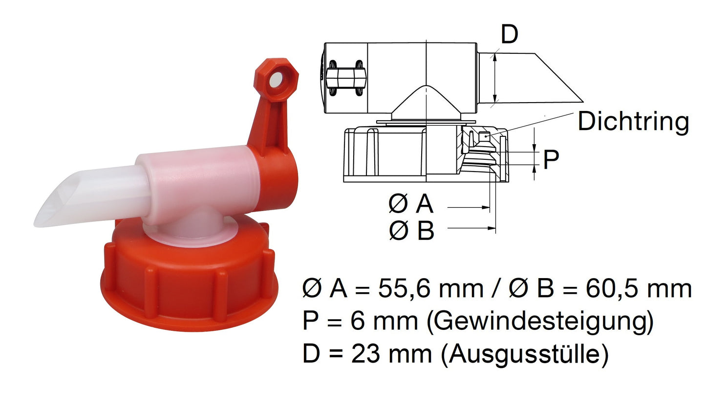 Sabeu FLUXX® AH 23/61 Auslaufhahn Dosierhahn für 15-60 Liter Kanister mit DIN 61 Gewinde