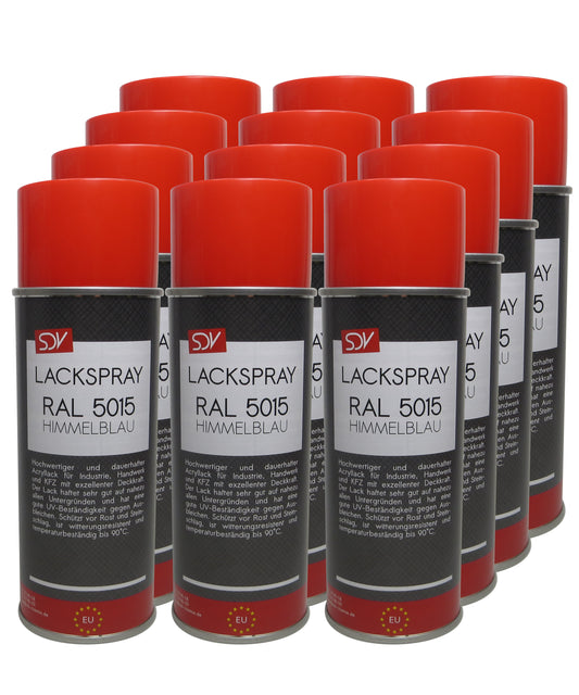 Lackspray RAL 5015 HIMMELBLAU glänzend 12x 400ml Acryllack