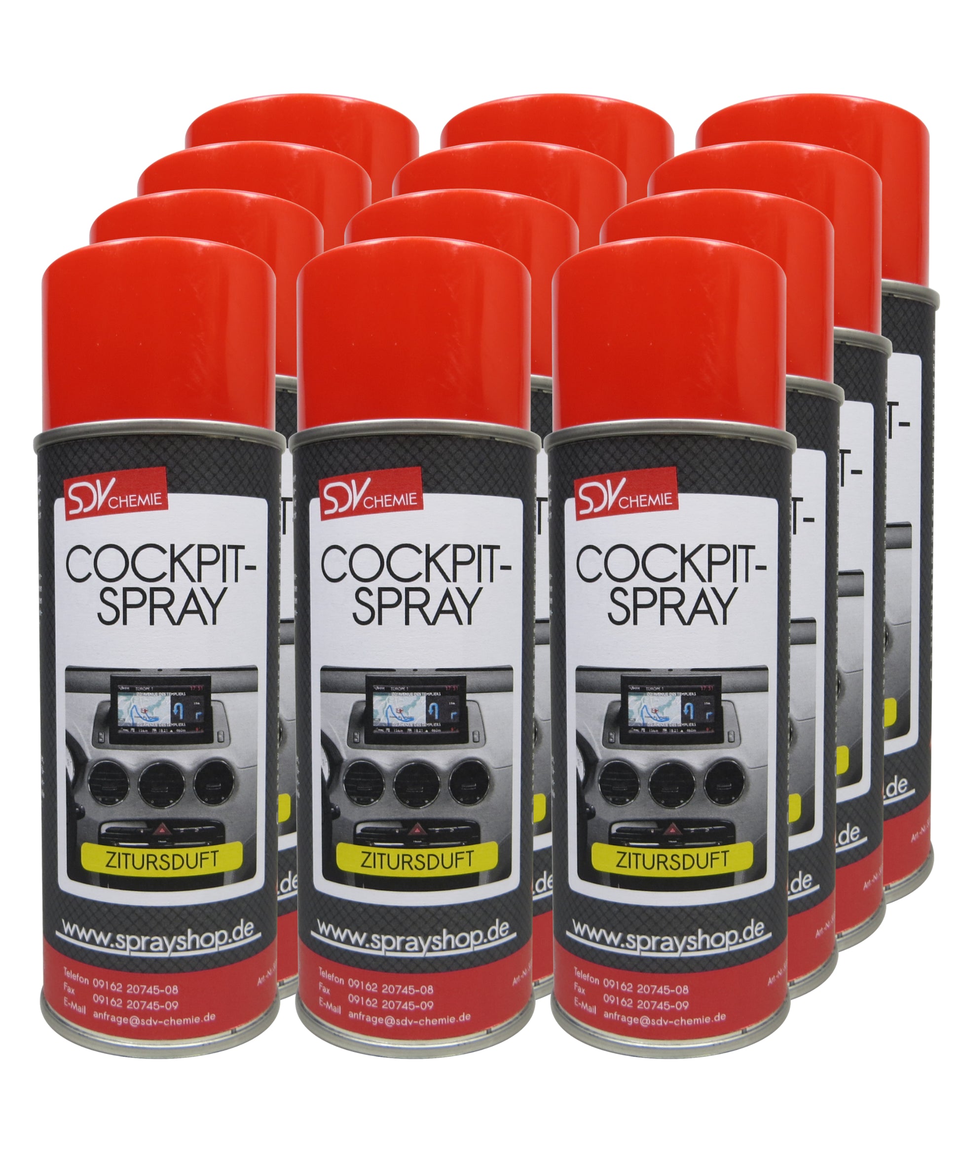 Cockpitspray Zitrusduft 12x 400ml Cockpit Pflege Reiniger