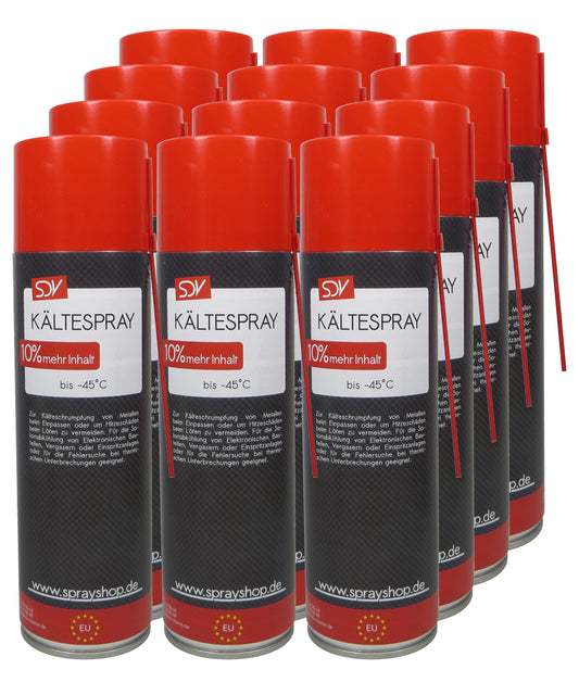 Kältespray 12x 550ml Kühlspray Vereisungsspray Eisspray bis -45°C