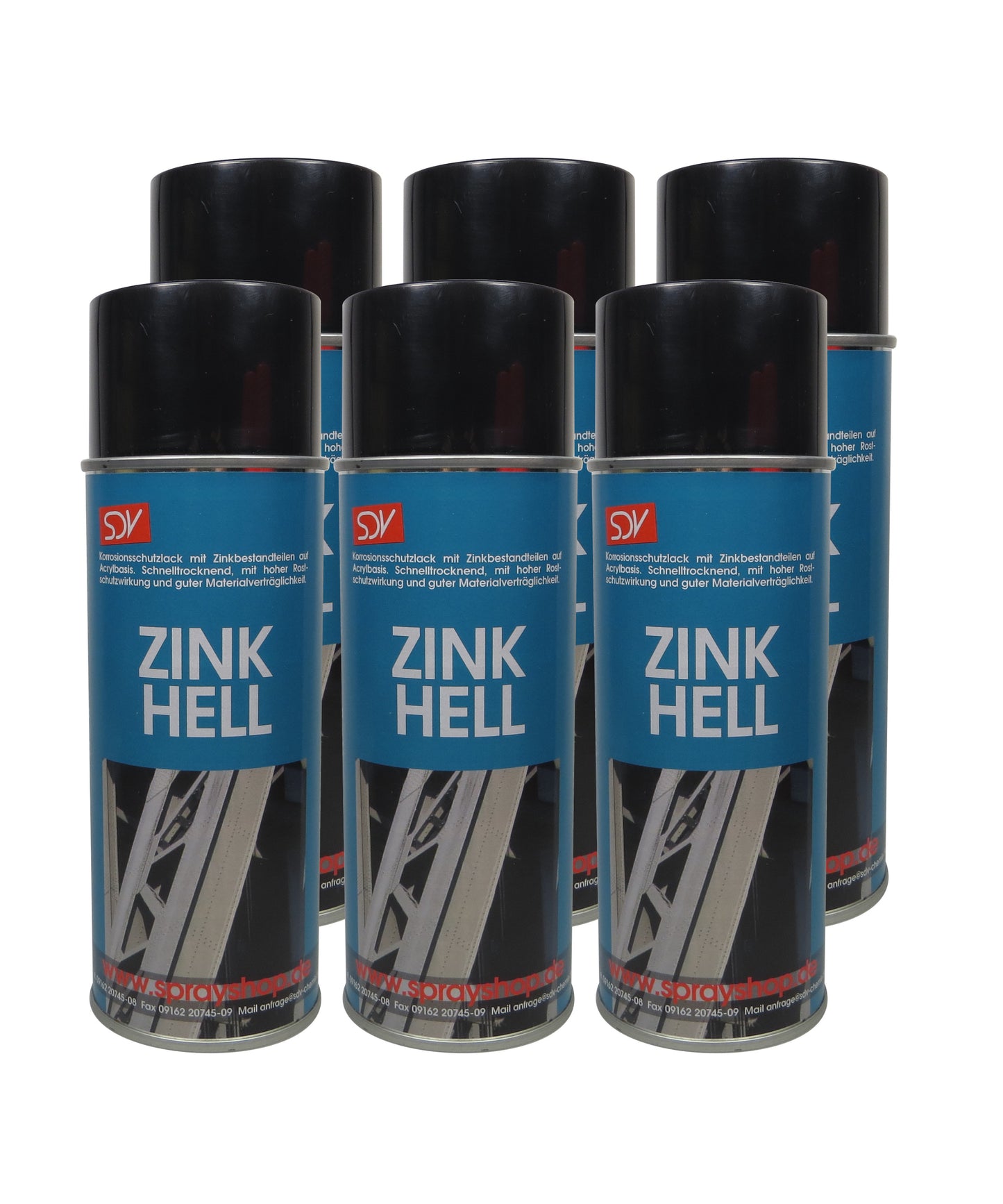 Zinkspray hell 6x 400ml Zink Alu Spray Rostschutz Grundierung