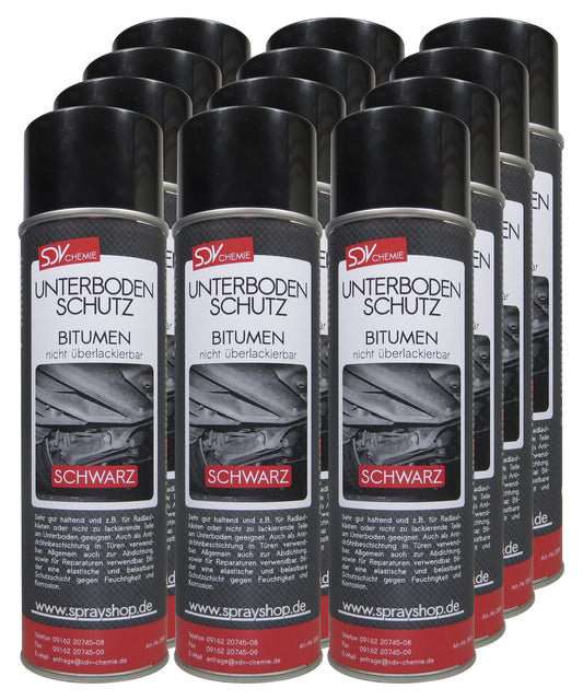 Unterbodenschutz Bitumen schwarz 12x 500ml UBS Steinschlagschutz