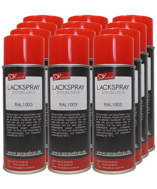 Lackspray RAL 1003 SIGNALGELB glänzend 12x 400ml Acryllack