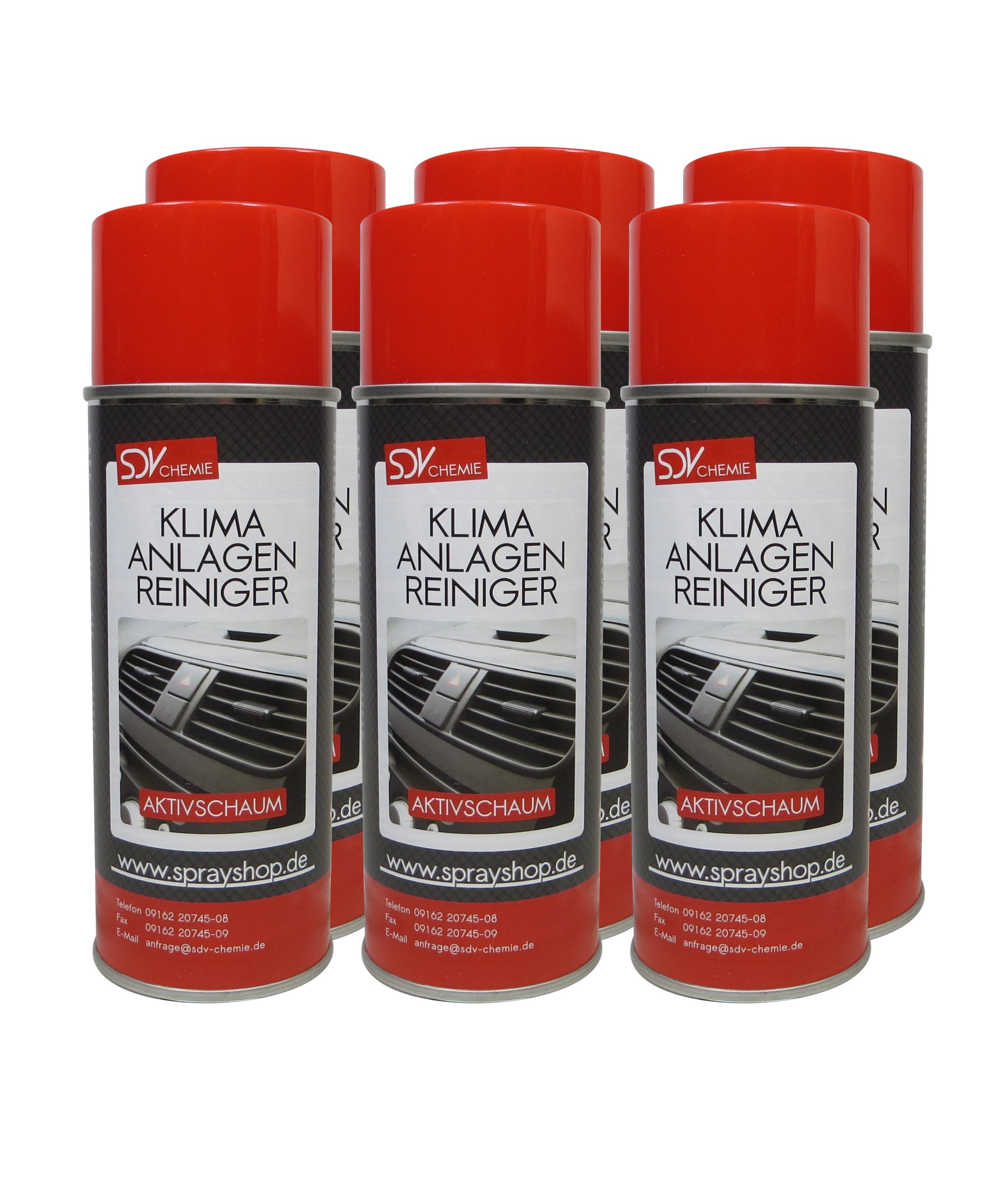 Klimaanlagenreiniger Schaum Spray 6x 400ml mit Sonde Klimaanlage Reinigung