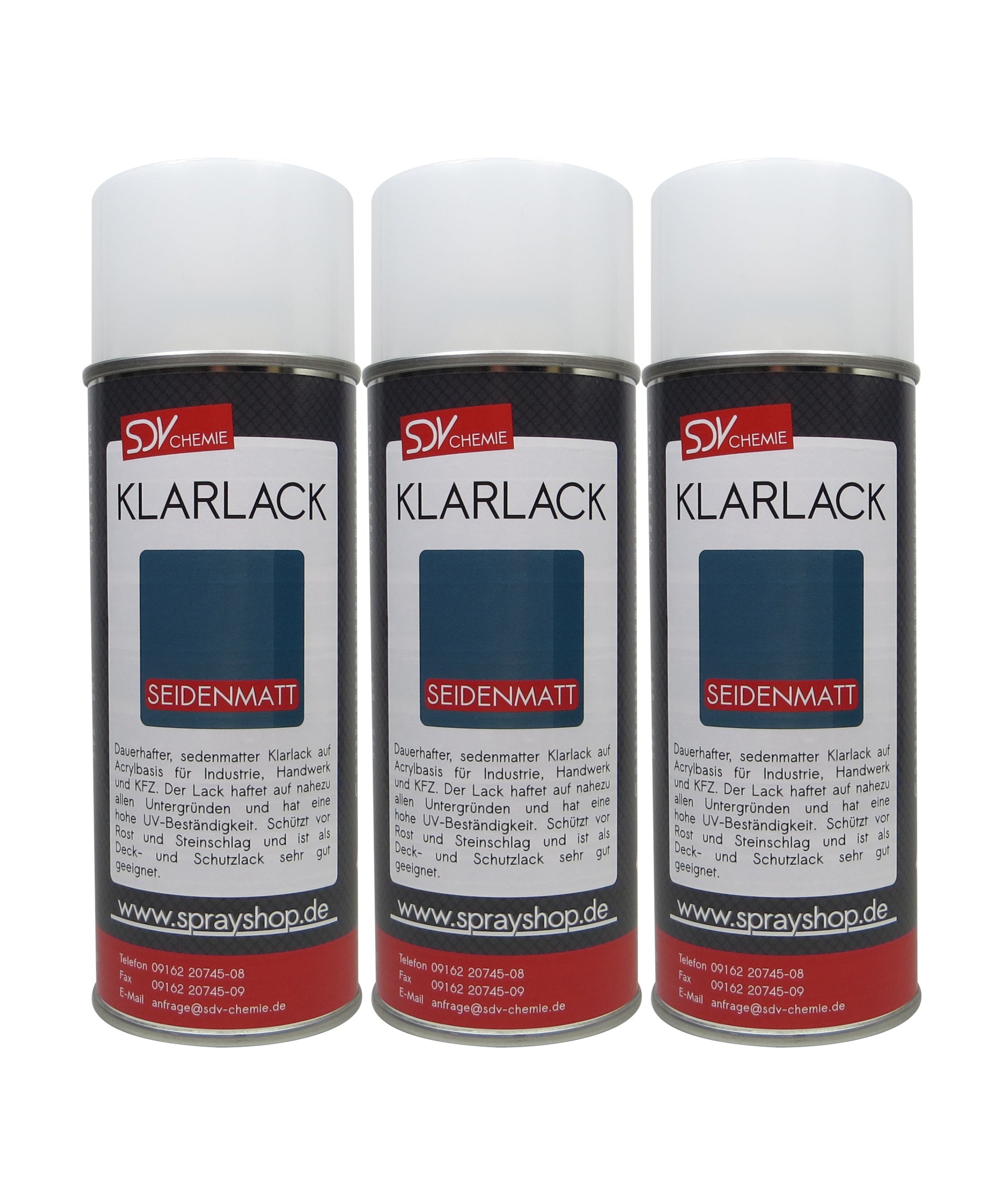 Klarlack Spray seidenmatt 3x 400ml schnelltrocknend Acryl Sprühlack