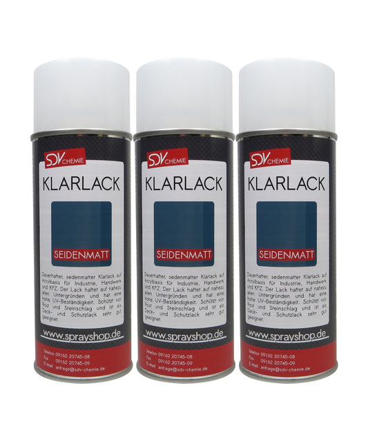 Klarlack Spray seidenmatt 3x 400ml schnelltrocknend Acryl Sprühlack