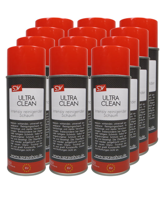 Ultra Clean 12x 400ml Aktivschaum Scheiben Reiniger Reinigungsschaum