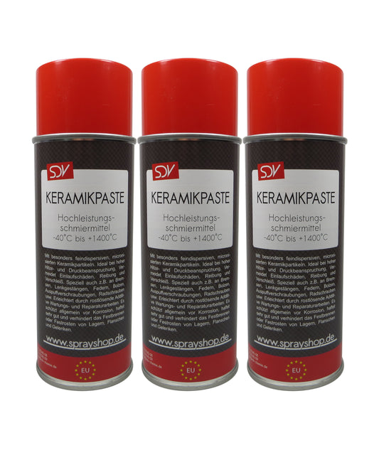 Keramikpaste 3x 400ml Anti Seize Keramikspray Montagepaste bis 1400°C